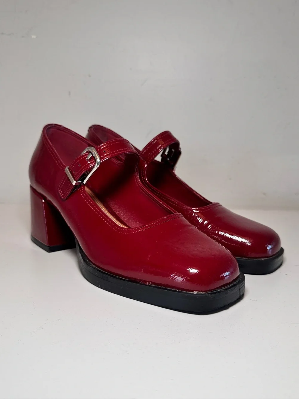 Steve Madden Lisbon Red Patent Mary Jane Heels